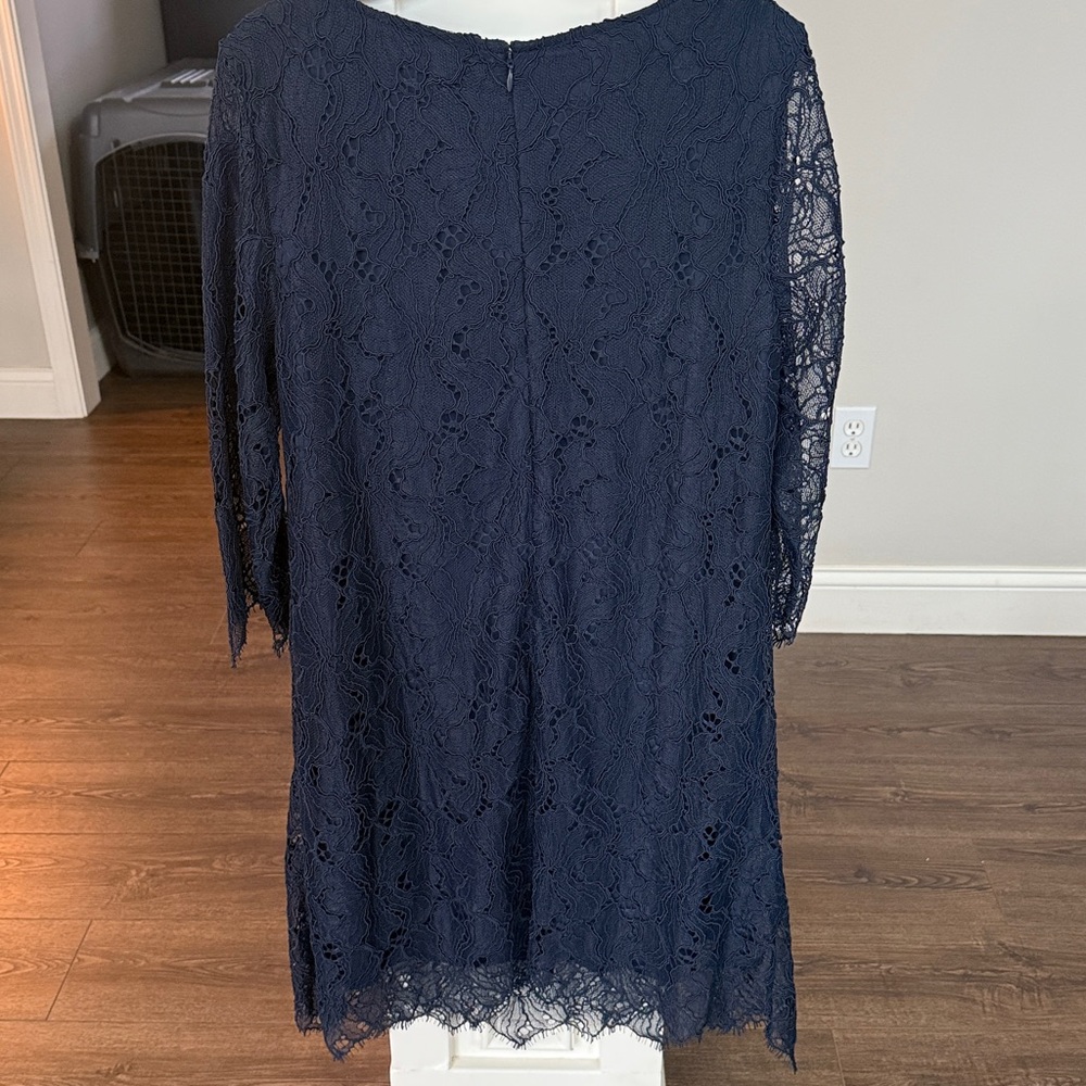 Chico's NWT lace pop over navy dress 4 - Picture 9 of 12